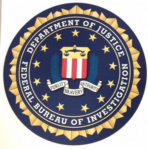 FBI Mouse Pad with DOJ logo  round