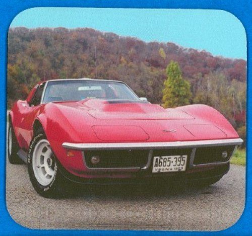 CORVETTE 1969 RED Heavy Rubber Backed Mousepad #0504