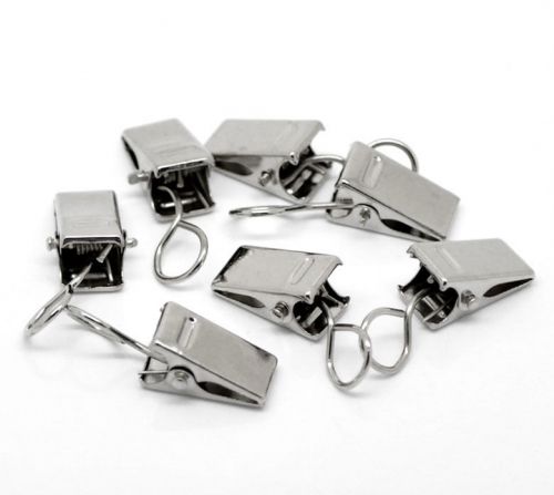 10Pcs Silver Tone Strap Clips Office Supplies Charms Jewelry Findings Component