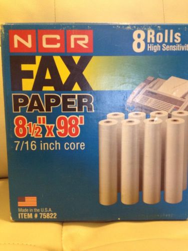 BRAND NEW  5 ROLLS OF NCR HIGH SENSITIVITY FAX PAPER 8 1/2&#034; ITEM # 75822