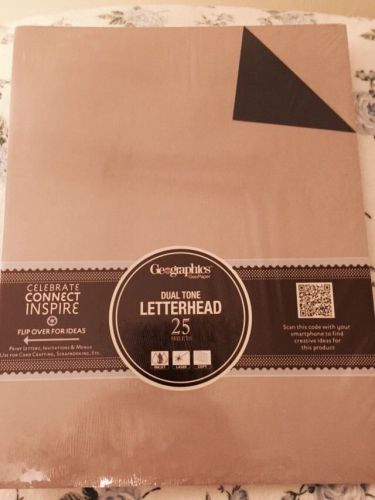 Geographics Dual Tone Navy Gray Double Sided Leaderhead Paper Inkjet Laser 25p