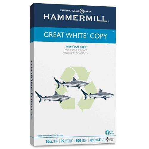 Lot of 10 hammermill copy paper -8.5&#034;x14&#034;-20 lb -92 bright -500/ream -white for sale