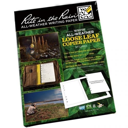 Rite in the Rain LL8511 All-Weather Loose Leaf Copier Paper, White