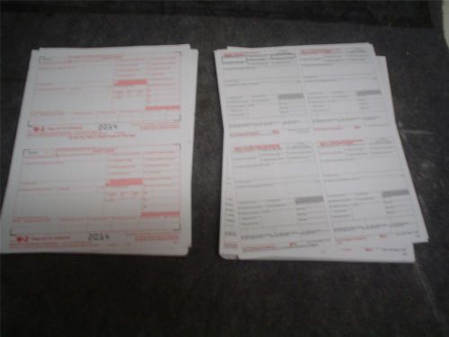 24 employee pack w2 forms 2014 part a, b, c, 2 copy 2&#039;s lazer printer 5201 5205 for sale