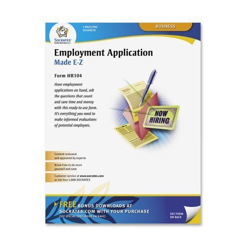 Socrates Employment Application Form - Gummed - 1each (HR104)