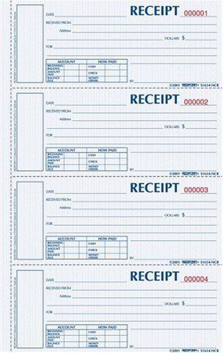 Rediform money receipt book - 200 sheet[s] - 3 part - carbonless - (s1657ncl) for sale