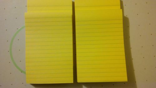 Post-it Ruled Adhesive 4&#034; x 6&#034; Note Pads (Set of 8 Pads)