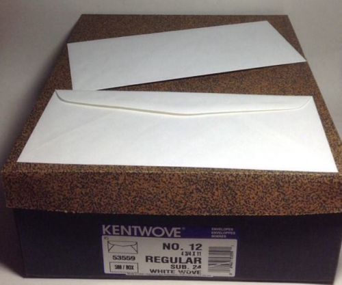 Kentwove White Wove # 12 Business Envelopes 390/500 Sub 24 53559 FREE SHIPPING