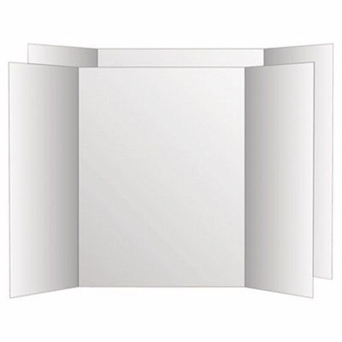 Eco Brites Two Cool Tri-Fold Poster Board, 36 x 48, White, 6/Carton (GEO26790)