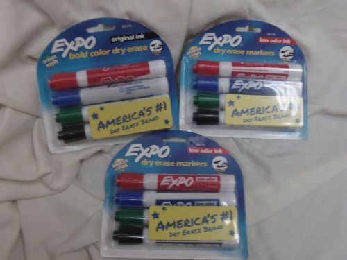 Lot of 3 sets of four Expo Dry Erase Markers