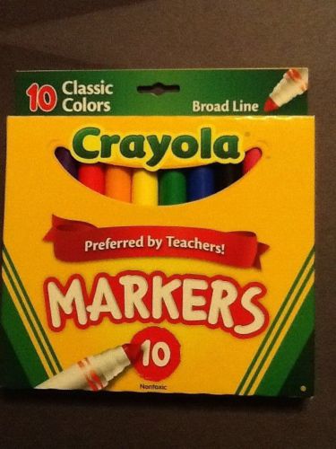 Crayola Classic Colors Markers BROAD Line @10ct Nontoxic NEW