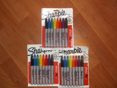 24 NEW Sharpie Markers Fine Point Tip Assorted Colors Quick Dry Permanent