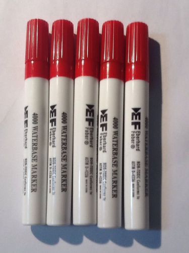 5 Red Eberhard Faber 4000 Waterbase Markers. Cheap Shipping!!!