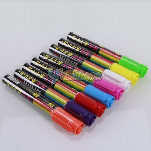 Wet Liquid Chalk Neon Fluorescent Marker Pen  8 Color Multi-Color