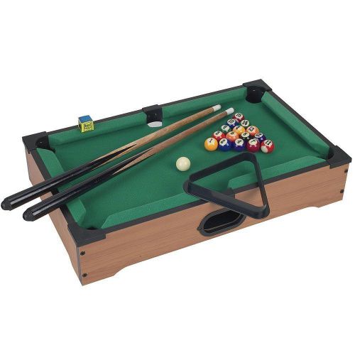Mini tabletop pool table wood billiards set w/ accessories for sale