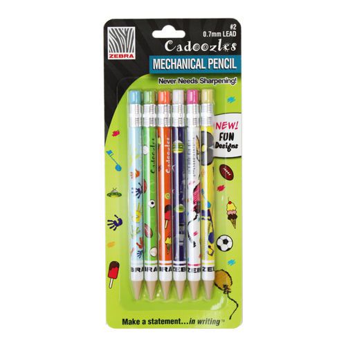 Zebra Pen, Cadoozles Mechanical Pencil, Assorted Colors - 6 ea