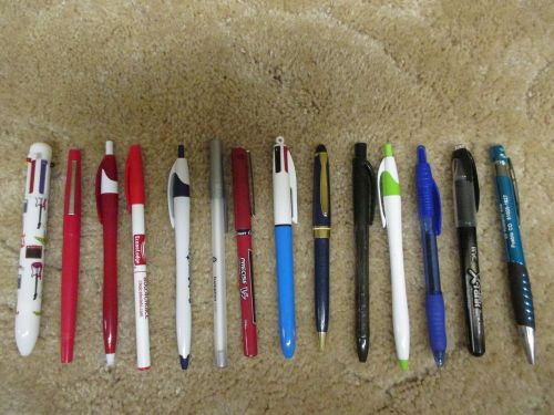 Lot of 14 pens: bic 4 color, 5 color ballpoint, paper mate flair &amp; a lot more! for sale