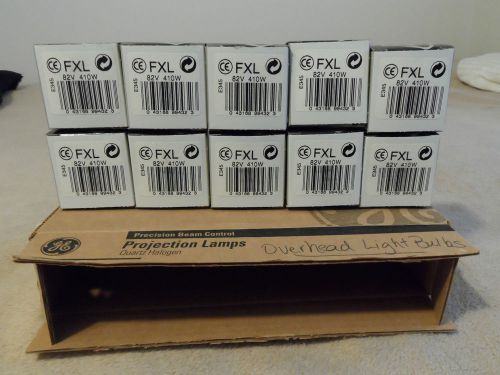 Brand New Case of 10 GE FXL 82V 410W Quartzline Overhead Projector Bulbs Lamps
