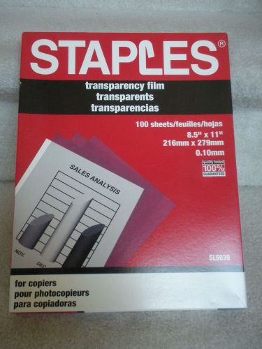 40 Sheets Staples Transparency Film SL5039 for Copiers