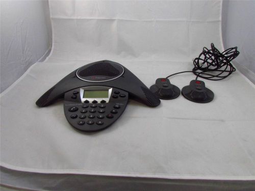 POLYCOM IP 6000 Conference Phone PN 2201-15600-001 with 2x VTX1000 Mics #03001