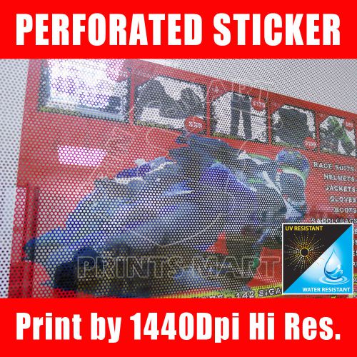 Window perforated sticker printing custom sticker vinyl banner business signage for sale