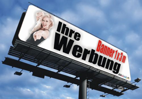 Werbebanner -  1x3m werbeplane pvc plane banner mit druck inkl. osen gestaltung for sale