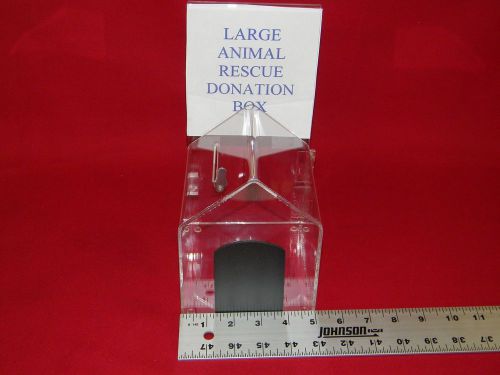 Ten (10)  - animal rescue donation boxes  with key locks for sale