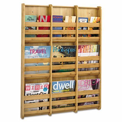Safco Bamboo Magazine/Pamphlet Wall Display, 29w x 1-3/4d x 37-3/4h (SAF4624NA)