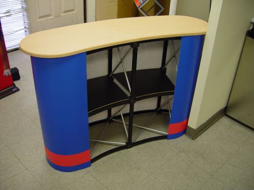 2 UNITS - Trade Show Portable Pop Up Table Display Counter Frame with Maple Lid