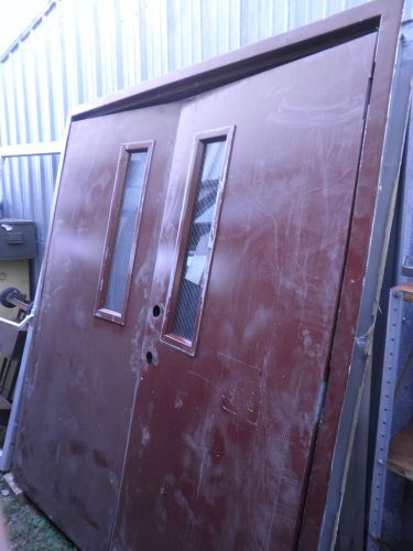 Doors w/ frame set of two metal security 35 3/4 &#034; x 83 1/8 x 1 3/4 shiner, texas for sale