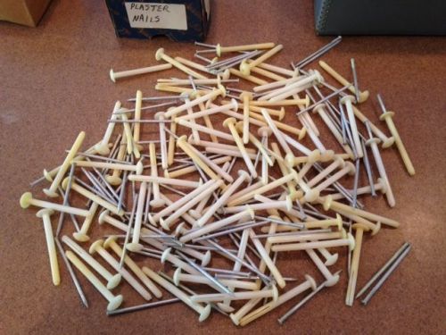 Over 100 plastic plaster drywall nails 2 sizes for sale