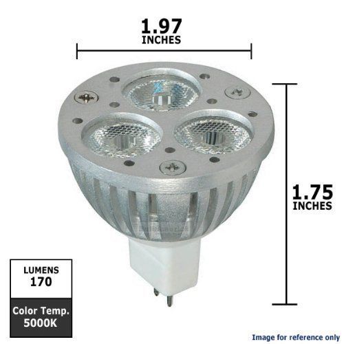 Satco S8782 5000K 12-Volt 3.6-Watt LED GU5.3 Base MR16 Lamp with 18-Degree Beam