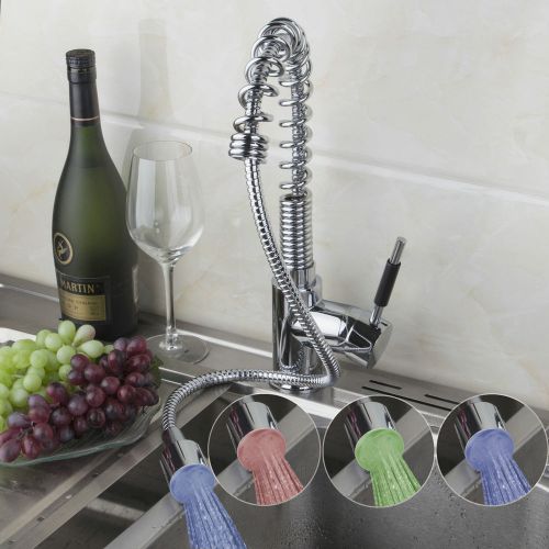 Nice supply kitchen pull out style LED faucet taps