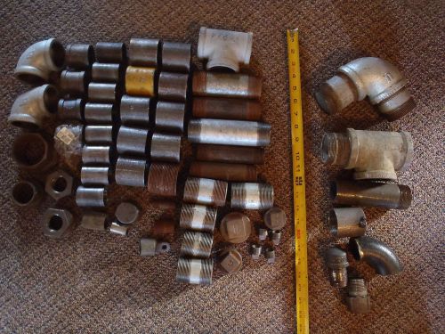 Huge steel pipe lot 59 pc. 2&#034;,1-1/2, 1&#034; pipe fitting for sale