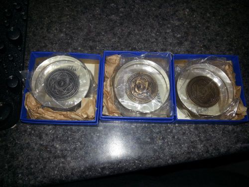 Vintage Commemorative Engineering Token Set in Lucite set of 3 from 1978