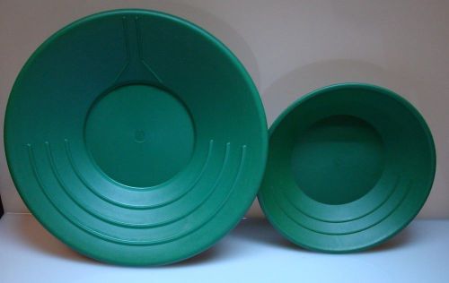 Gold Pan Mining Panning plastic 2-piece set for Miners 14&#034; AND 10&#034; GREEN