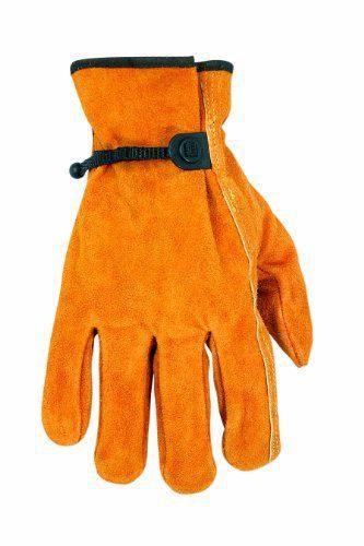 Custom Leathercraft 2057M Split Cowhide Drivers Gloves with Tape and Ball Close