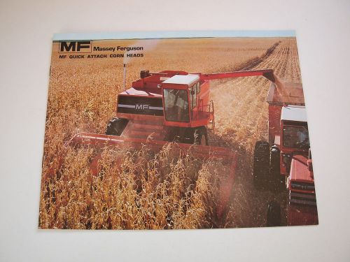 Massey-Ferguson MF 205 300 410 510 760 Combine Corn Head Color Brochure 12pg &#039;73