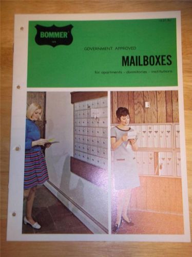 Vtg Bommer Catalog~Mailboxes~Apartment House/Dorms