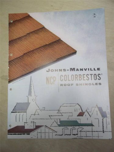 Johns-Manville Catalog~Colorbestos Roof Shingles/Asbestos~1959