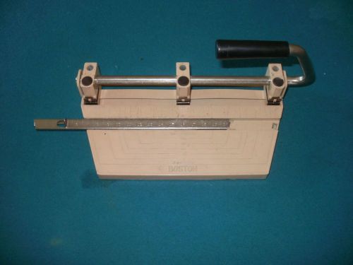 Vintage BOSTON Heavy Duty 3 Hole Punch Adjustable Puncher Hunt Mtg. Made In USA