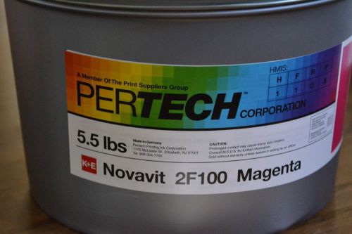 Novavit 2F100 Magenta Printing Ink Pertech Sealed 5.5 lbs Can
