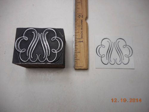 Letterpress Printing Printers Block, Typographic Flourish Scroll Ornament