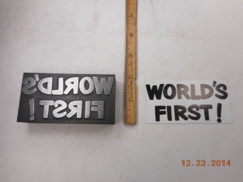 Letterpress Printing Printers Block, World&#039;s First, Words