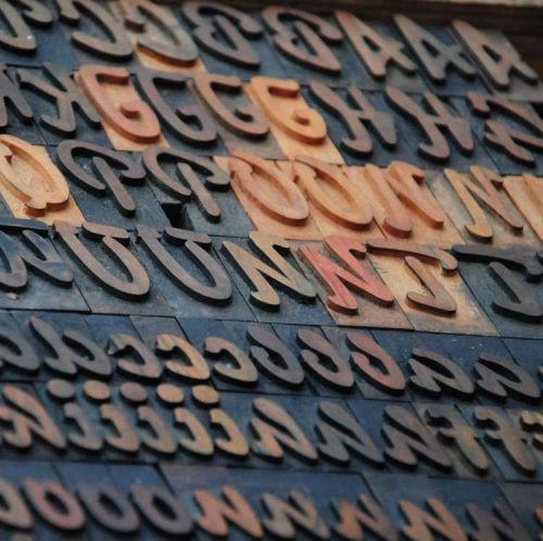 189 letterpress wood printing blocks 1.38&#034; tall printers alphabet type font ABC