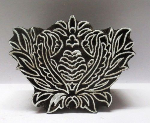 INDIAN WOODEN HAND CARVED TEXTILE PRINTING ON FABRIC BLOCK STAMP DESIGN PATTERN