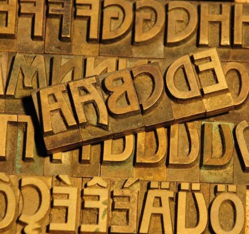ART NOUVEAU Bookbinding Brass Type 0.51&#034; embossing hotfoil gilding letters Deco
