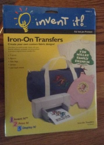Invent It! Iron-On Transfers For Light Fabrics 10 Sheets NEW/SEALED