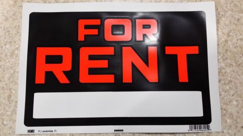 &#034;For Rent&#034;   plastic sign 8&#034; x 12&#034;&#034; Lot of 3