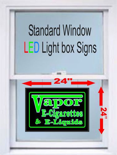 24&#034;x24&#034; LED Light box Sign - VAPOR E-Cigarettes E-Liquids - Standard window Size